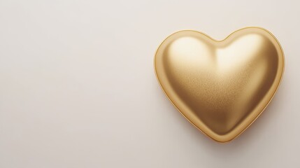 Obraz premium solid color gold heart shape. gold heart shape on white background