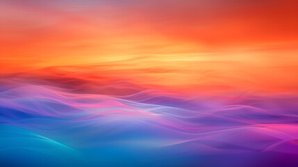 Blurred orange, blue, purple, and pink abstract background, generative ai