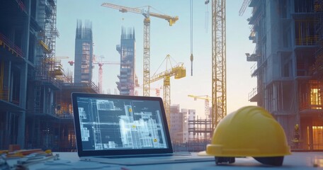 Revolutionizing construction  tablet technology meets digital blueprints and safety gear