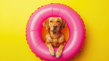 Dog Taking a Pool Break in Style