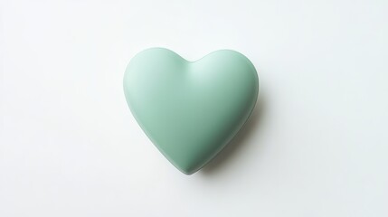 Obraz premium solid color green heart shape. green heart shape on white background