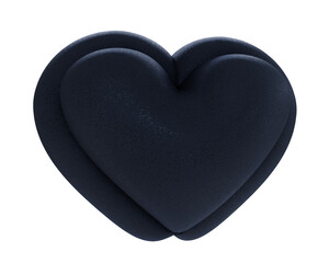 3D heart from a dark texture on transparent background