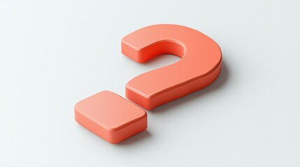 Fototapeta premium Three dimensional orange question mark symbol