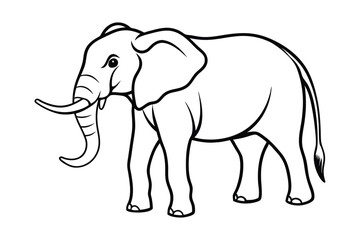 An elephant line art illustration.eps