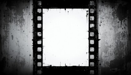 Obraz premium Bright filmstrip frame on a distressed black background