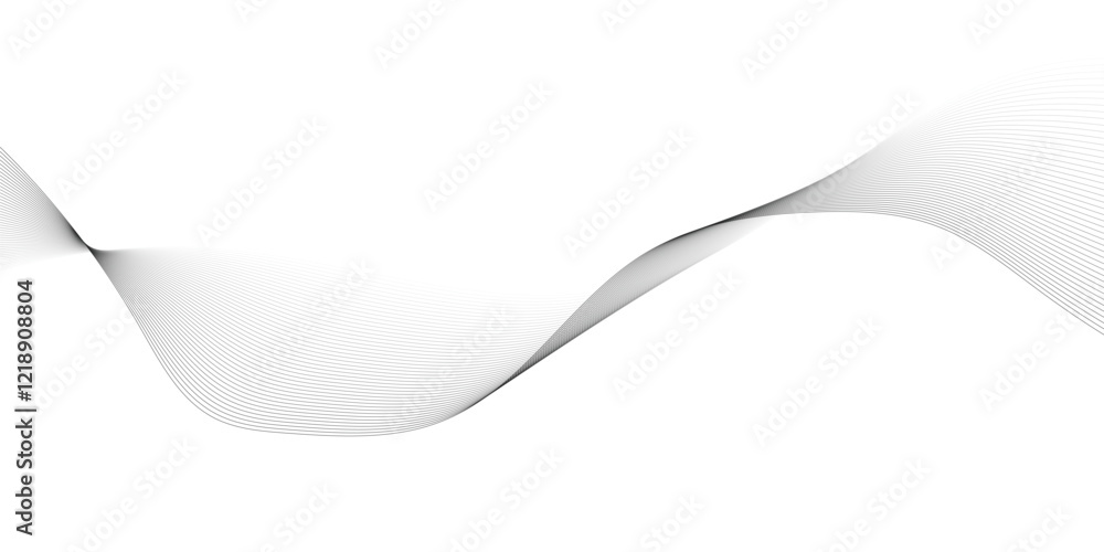 Poster abstract wavy grey lines stream element for design on white background. you can use for web, wallpap