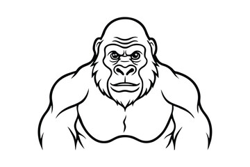 A gorilla line art illustration.eps