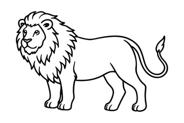 A lion line art illustration.eps