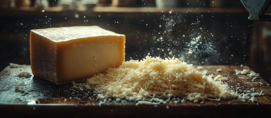 Cheese grating, kitchen, wood,  background blur, food prep