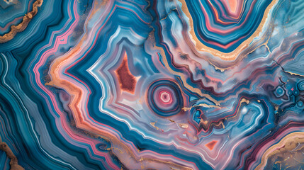Obraz premium Colorful agate texture, intricate swirling patterns, generative ai