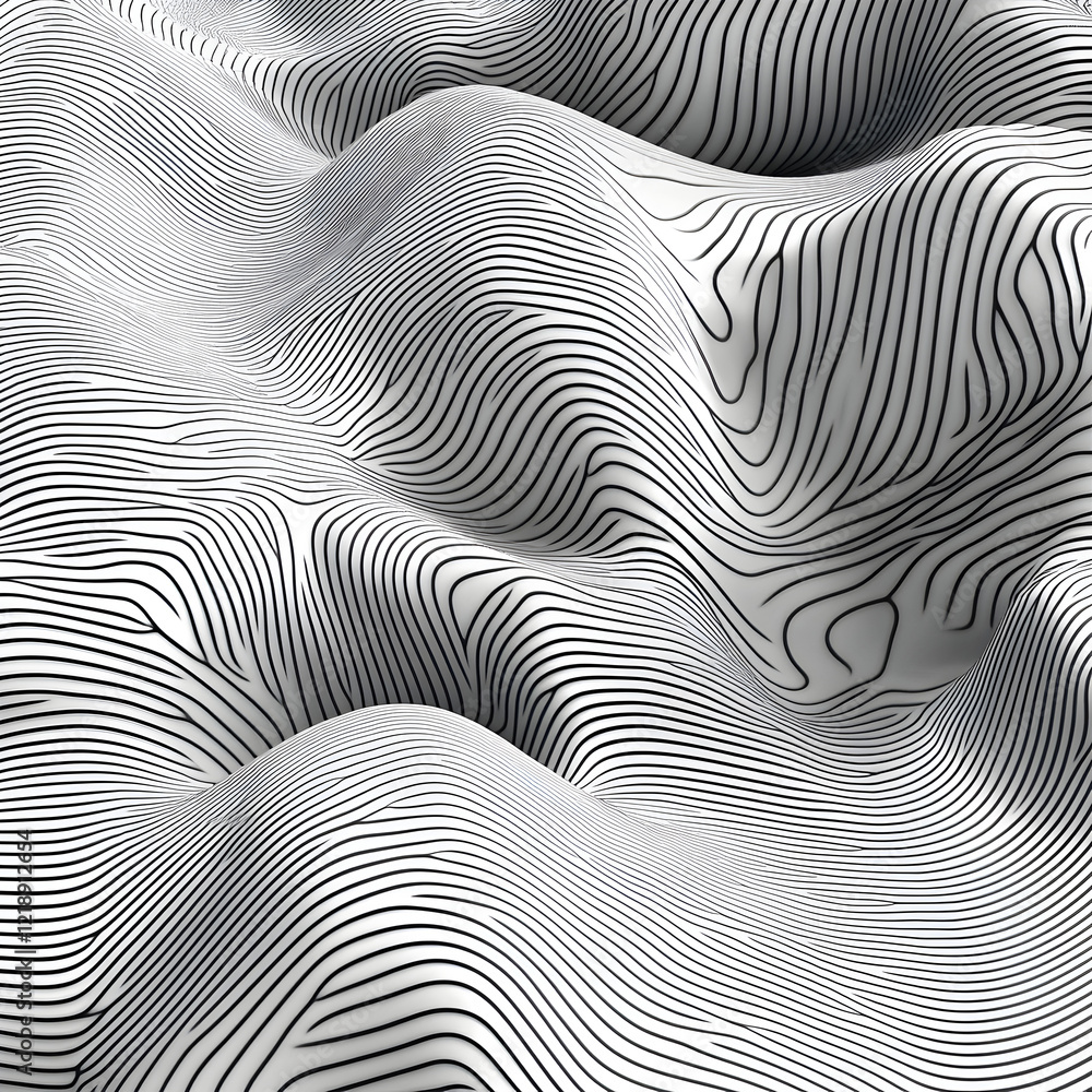 Poster abstract wavy lines pattern