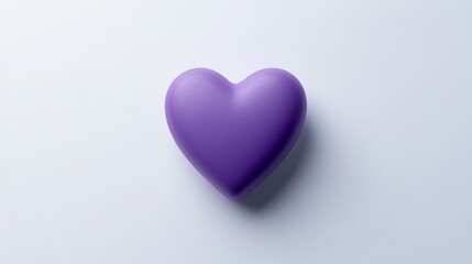 Fototapeta premium solid color purple heart shape. purple heart shape on white background