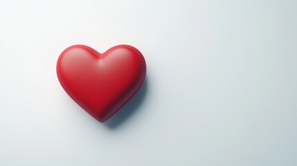 solid color red heart shape. red heart shape on white background