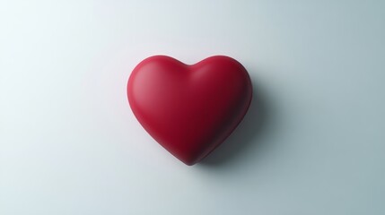 solid color red heart shape. red heart shape on white background