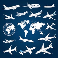 Luxury design aroplane  flying over the clouds AI generated image