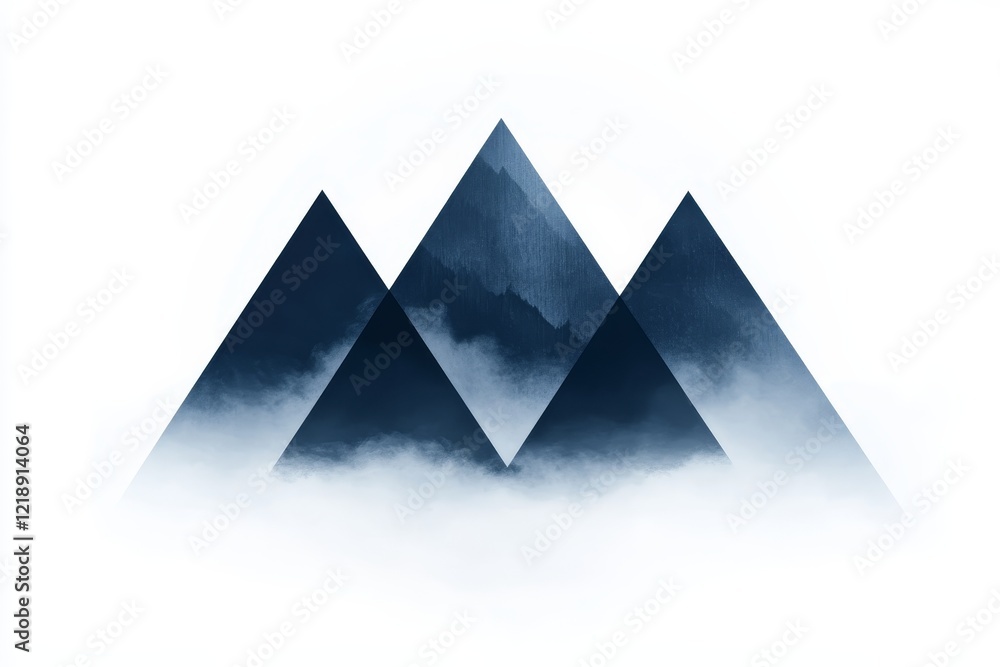 Aufkleber modern minimalist design featuring triangles with soft shadows and gradient background for banners