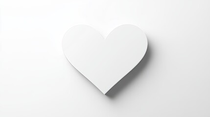 solid color white heart shape. white heart shape on white background