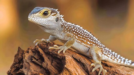 Fototapeta premium Stunning Closeup of a Lizard on a Rock, Reptile Wildlife Photography