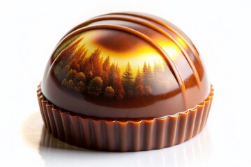 Double Exposure Chocolate Praline Milk Chocolate Closeup