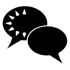 Speech Bubble and Talking Icons Silhouette Vector Art Illustration for Communication and Dialogue
