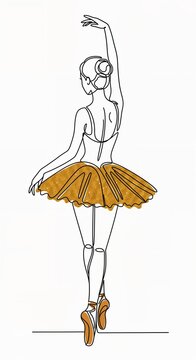 gold tutu ballerina line art clip art preview