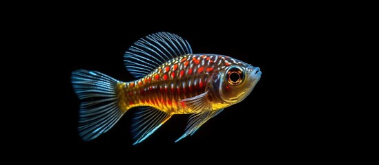 Fototapeta premium Apistogramma Fish in Darkness