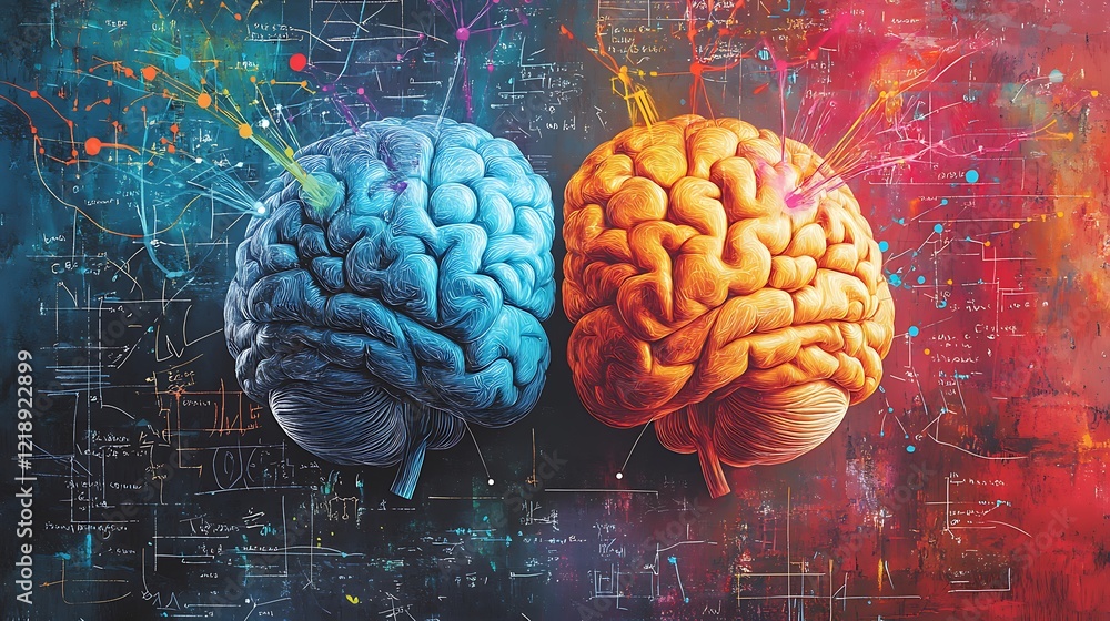 Poster a colorful background with mathematical equations