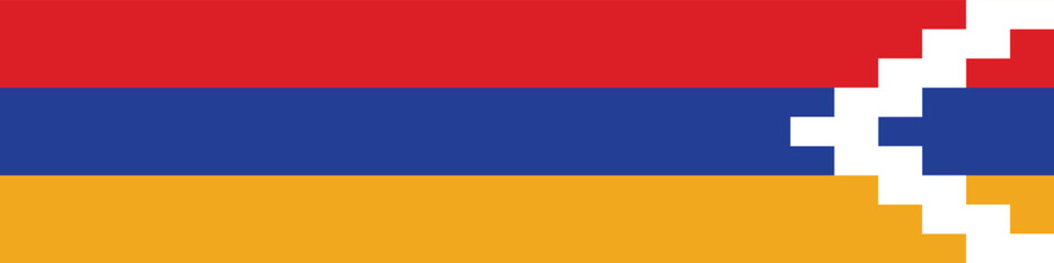 Artsakh flag long banner digital vector illustration