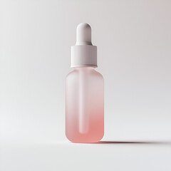 Elegant dropper bottle with soft pink liquid, perfect for skincare or beauty product packaging.