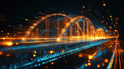 Fototapeta premium Glowing Dna Helix Abstract Digital Biology Concept