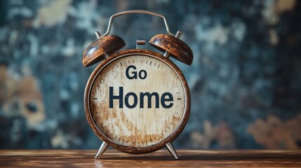Vintage Alarm Clock: Go Home Message