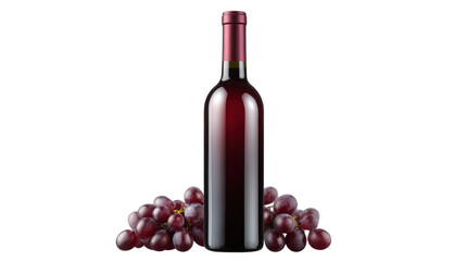 Obraz premium red wine bottle isolated on white background 