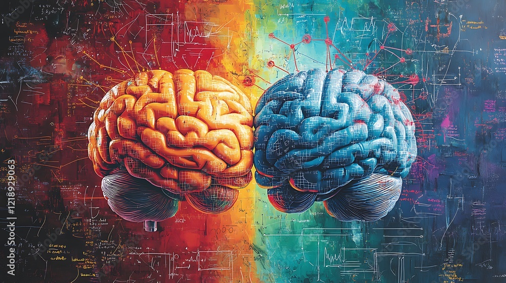Poster a colorful background with mathematical equations