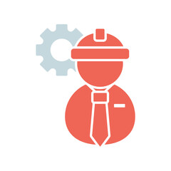 Icon a engineer, isolated against a clean background.