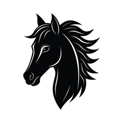 horse head silhouette isolated on white background