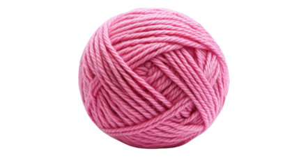 Pink ball of yarn isolated on white background 