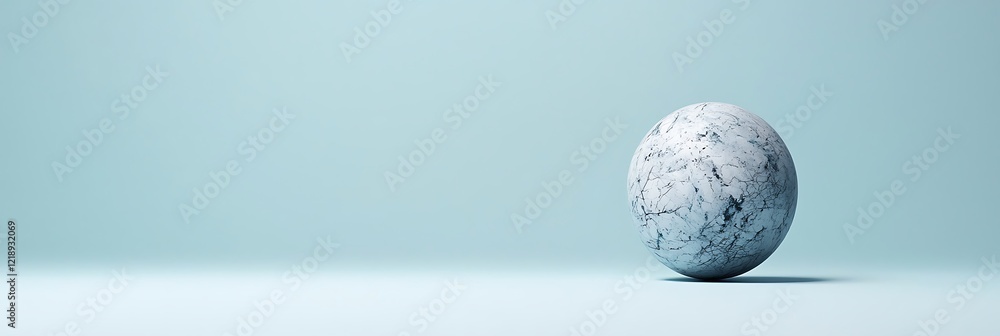 Aufkleber a textured sphere sits on a smooth surface, complemented by a soft, muted background, creating a min