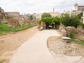 Inside the Roman Forum of Rome, Italy