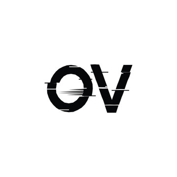 OV monogram logo design letter text name symbol monochrome logotype alphabet character simple logo
