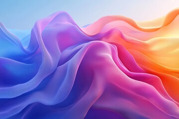 Obraz premium Abstract Flowing Fabric Design with Vibrant Color Gradient