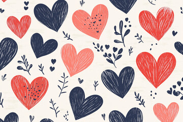 seamless pattern with hearts