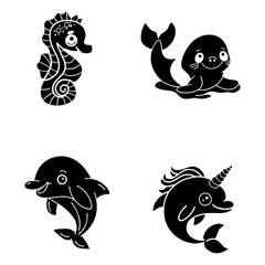 creative logo of fish and sea creatures for a balanced ecosystem