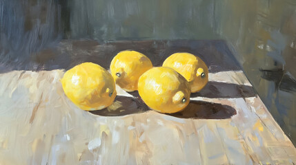 Fresh yellow lemon slice on rustic wooden table, healthy and juicy ,Lemon on dark background ,Beautiful organic background of freshly picked lemons created with technology