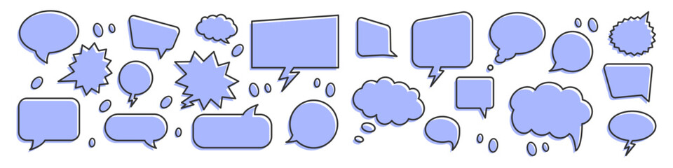 Speech bubble collection. Comic speech bubble icon set. Set of speech bubbles. Vector illustration