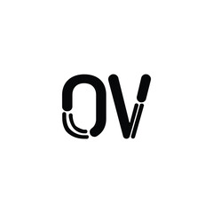 OV monogram logo design letter text name symbol monochrome logotype alphabet character simple logo