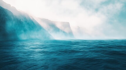 Misty Cliffs and Ocean