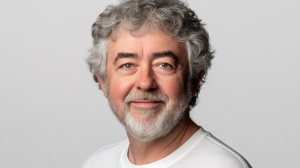 Portrait of a Smiling Senior Man with Gray Hair