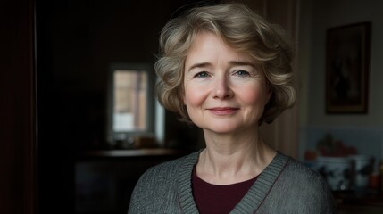 Portrait of a Mature Woman with a Warm and Friendly Expression