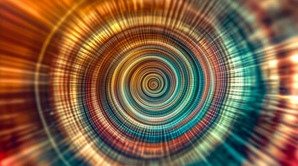 Abstract Circular Motion with Vibrant Orange and Teal Hues