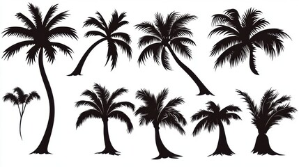 Collection of Palm Tree Silhouettes
